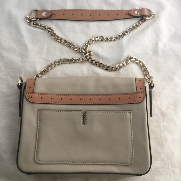 Pour La Victoire beige and tan cross-body bag. - Picture 4 of 8